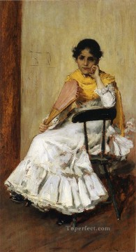  vestido pintura - Una chica española también conocida como retrato de la señora Chase con traje español William Merritt Chase